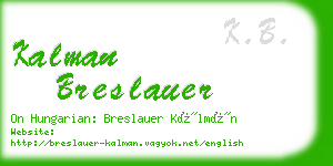 kalman breslauer business card